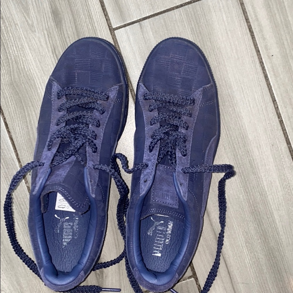 Puma x Solange navy suede patterned sneakers